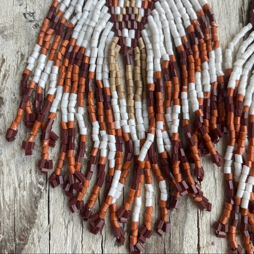 Free People Brown and White Beaded Earrings - Picture 4 of 6